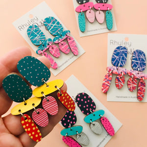 Handpainted Organic Shape Dangles