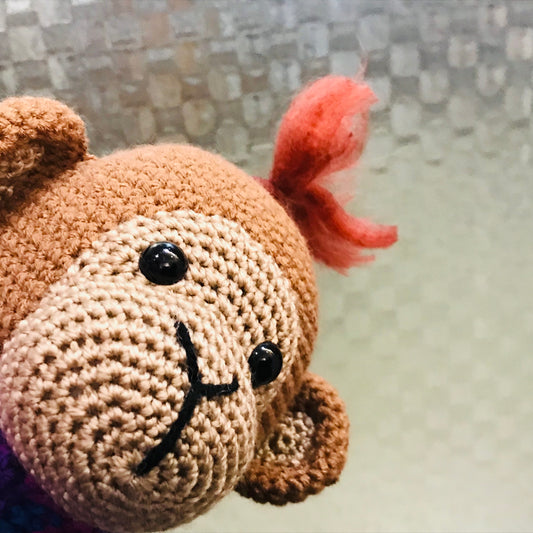 Crochet Monkey in a Jumper Toy