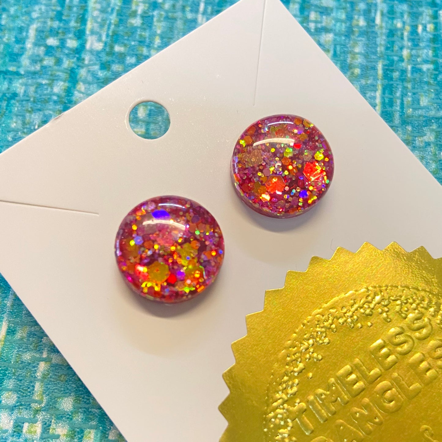 Novelty Resin Sparkle Stud Earrings