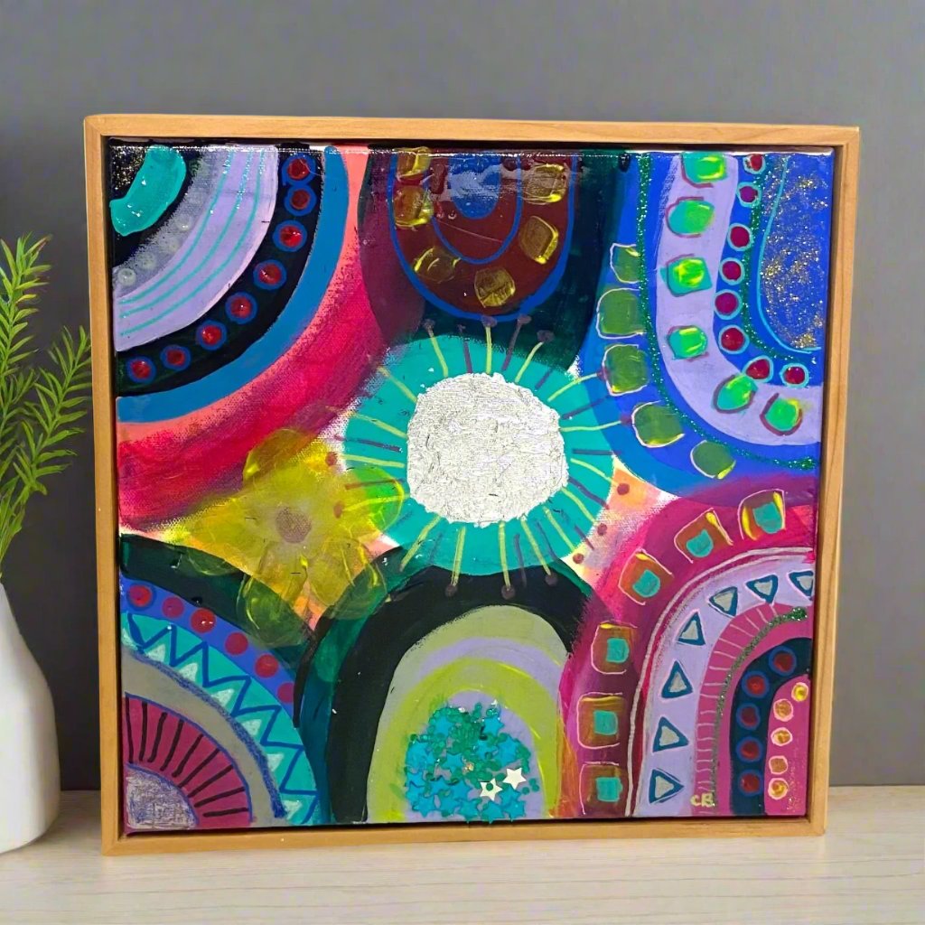 Original One of a Kind Resin Artwork with Frame - Colourful Dreams