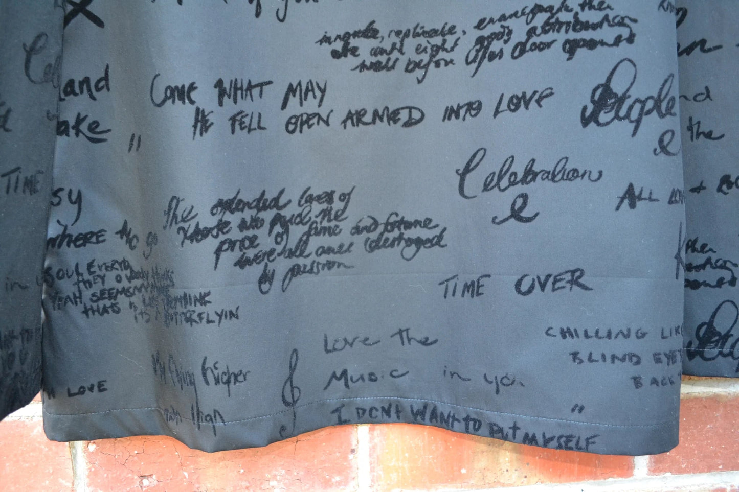 Women's Handmade Basic Top - Graffiti flocked cotton