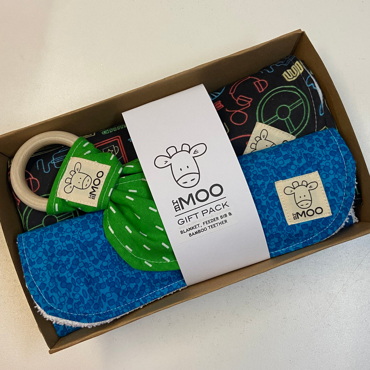 Gift Box - Blanket, Bib & Timber Teether