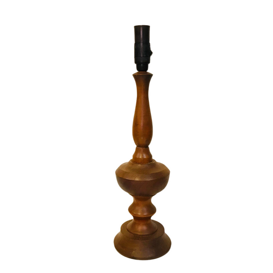 Lamp Base Only - Turned Timber Tall Table Lamp