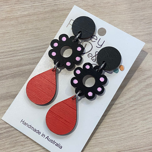 Flower Drop Statement Earrings