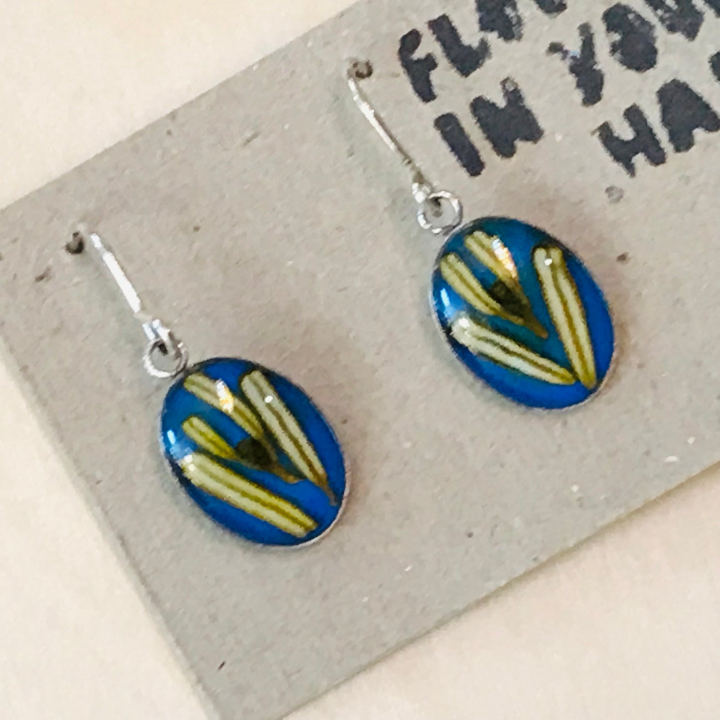 Australian flora Resin & Sterling Silver Earrings - small