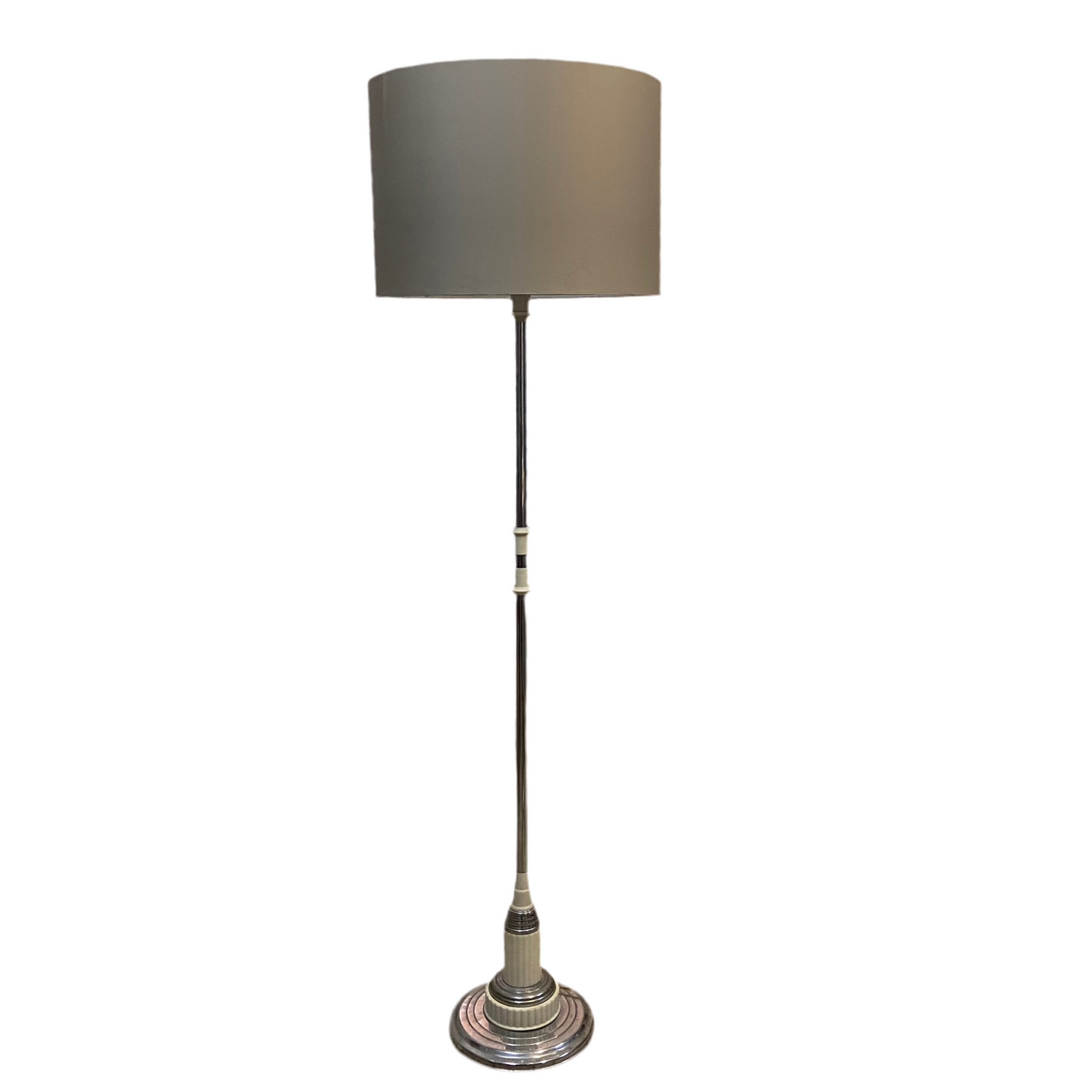 Art Deco Floor lamp with a gray shade on a white background