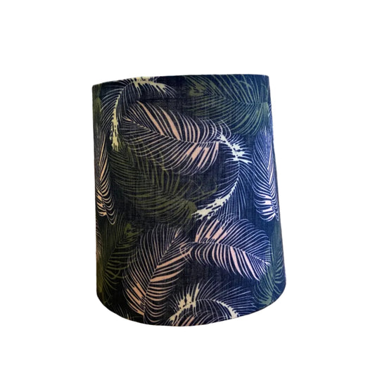 Mid Century Style Blush Ceramic Table Lamp with Feathers Shade