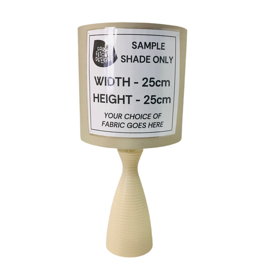 Lamp Base Only - Cream Ribbed Ceramic Bottle Shaped Table Lamp
