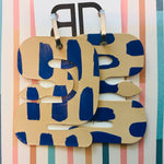 Hand painted leather bold statement earrings - The Snake