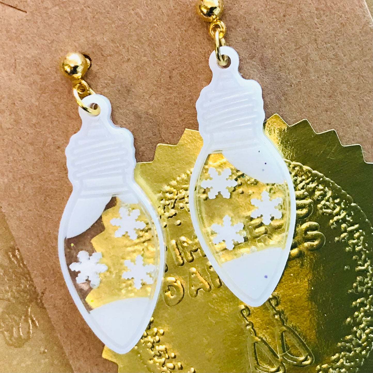 Novelty Resin Sparkle Christmas Dangle Earrings