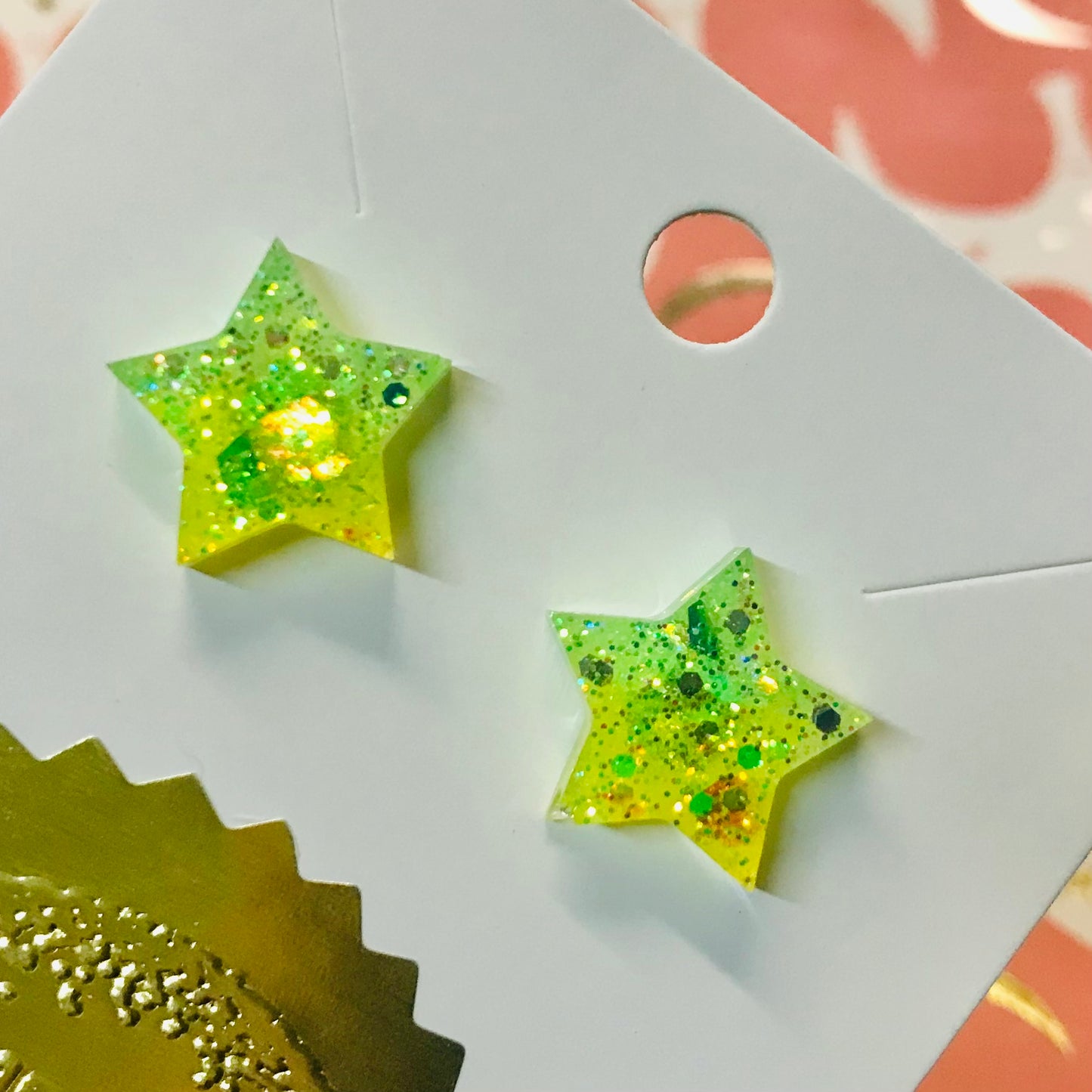Novelty Resin Sparkle Stud Earrings