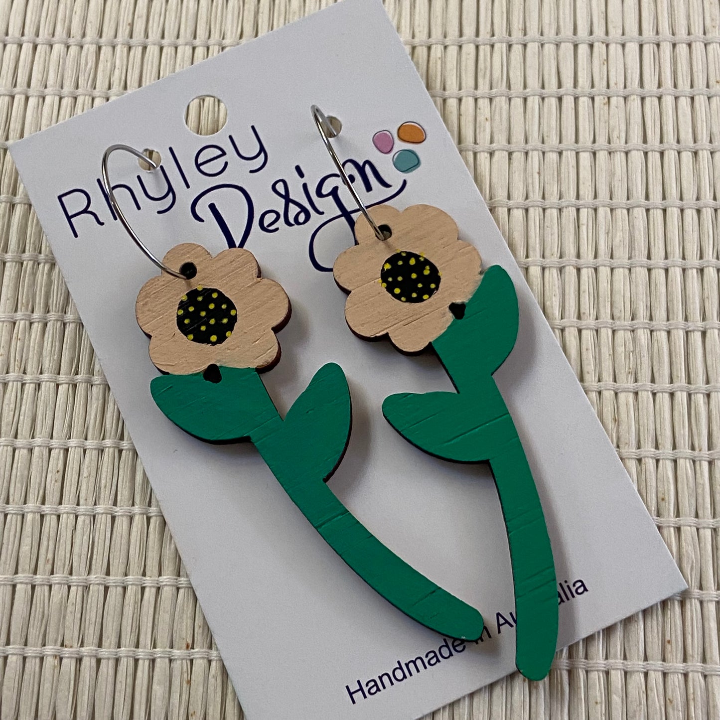 Flower Stem Statement Earrings