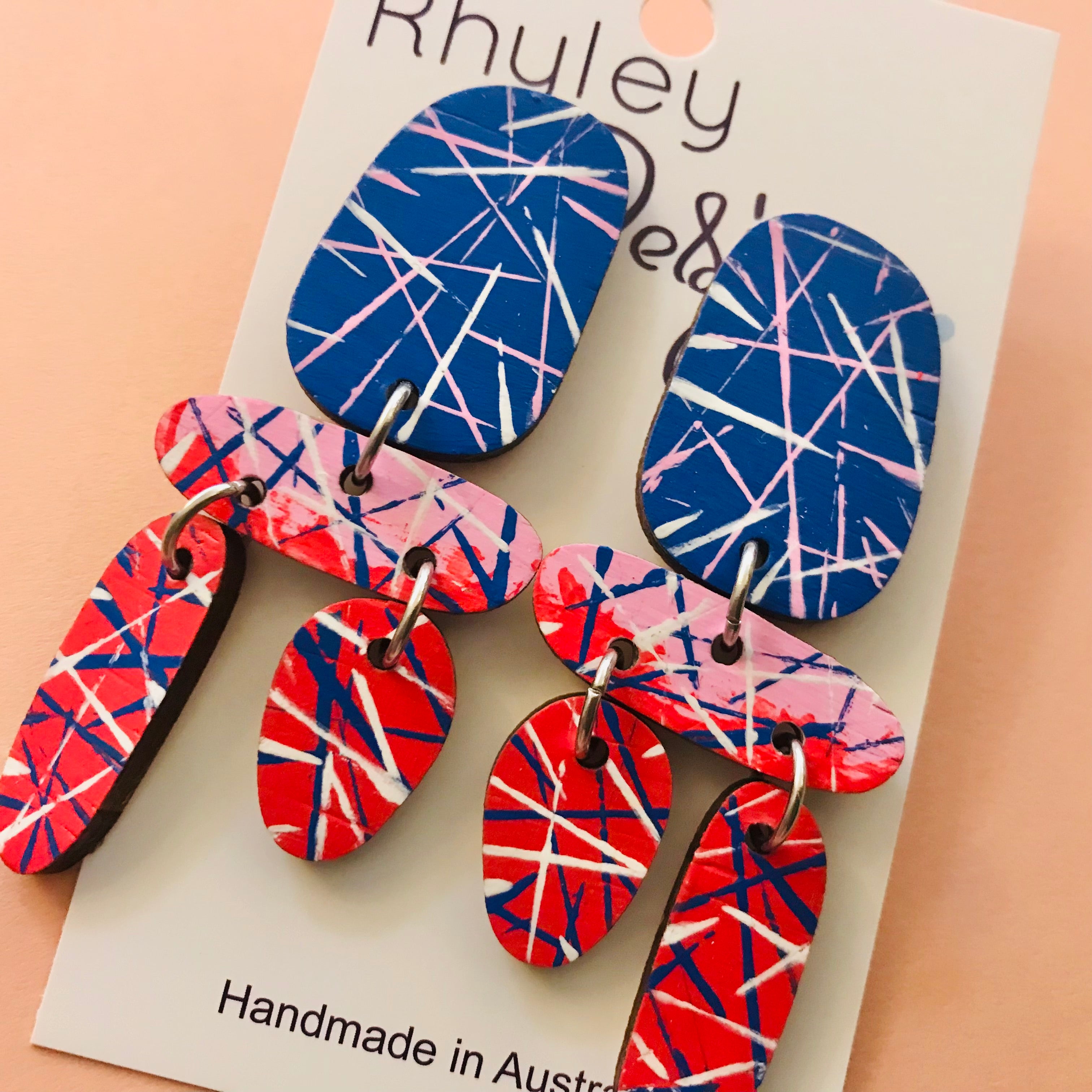 Handpainted Organic Shape Dangles