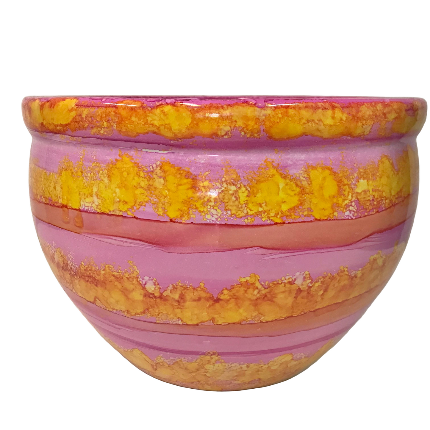 Alcohol Ink Extra Large Planter Pot - Peachy Dawn