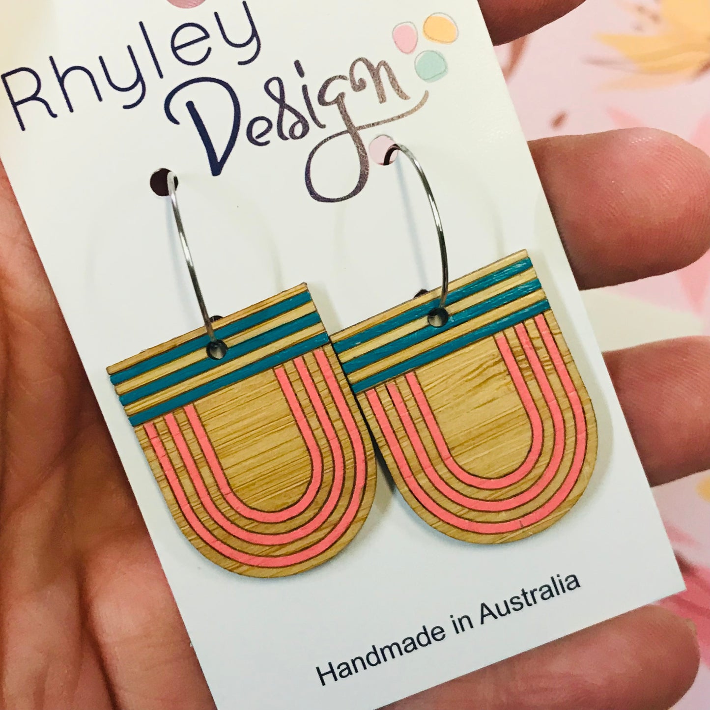 Wooden U Statement Earrings