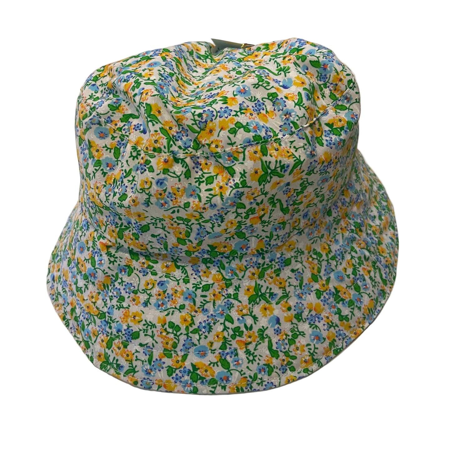 Floral patterned bucket hat on a white background