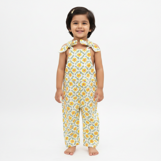Kids Overalls Dungarees - Sunflowers