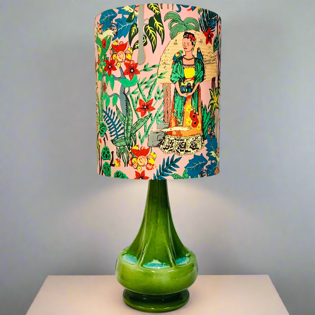 Custom Lamp Shade only - Frida Kahlo on Pink