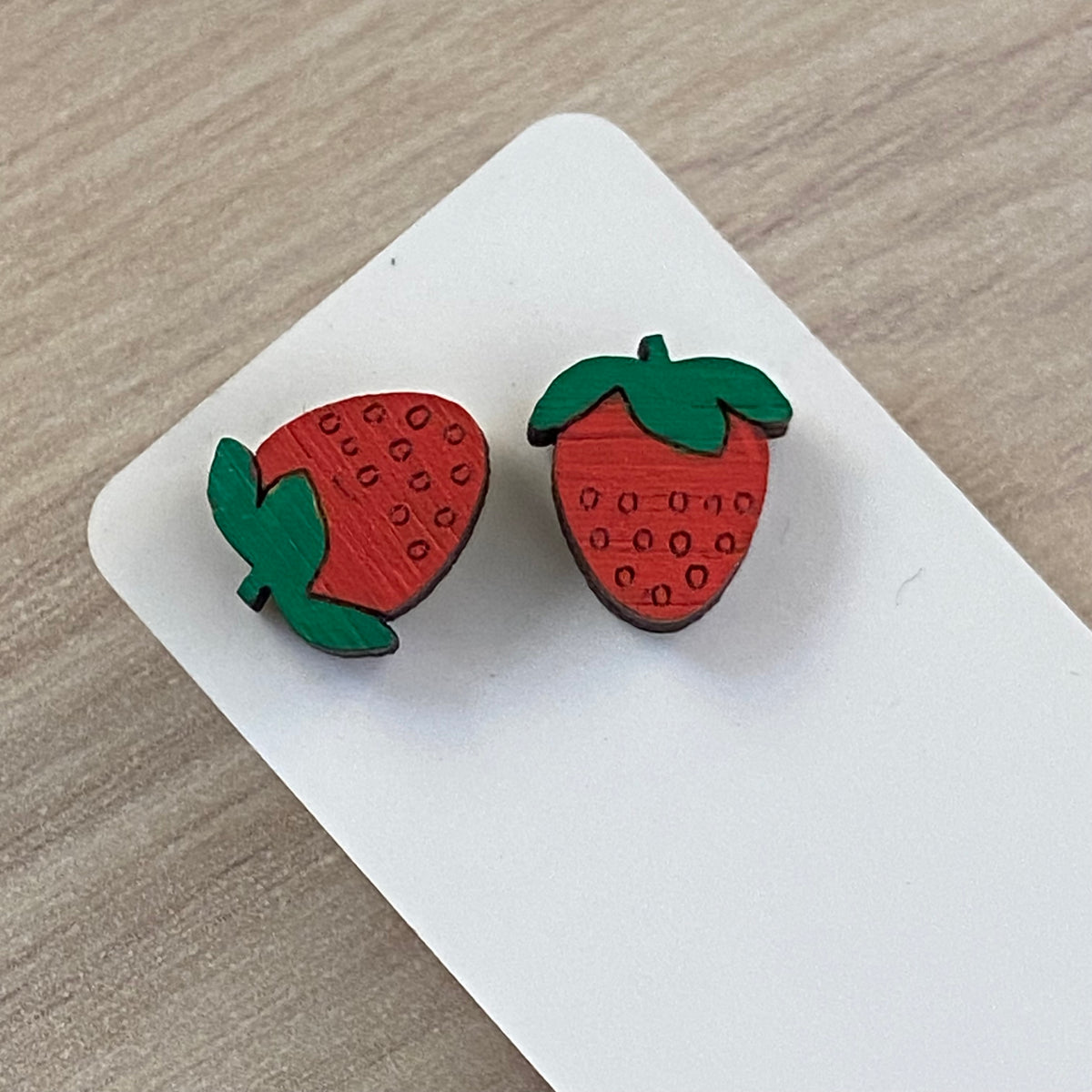 Novelty Studs Earrings - Graphic Wood