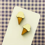 Novelty Studs Earrings - Graphic Wood