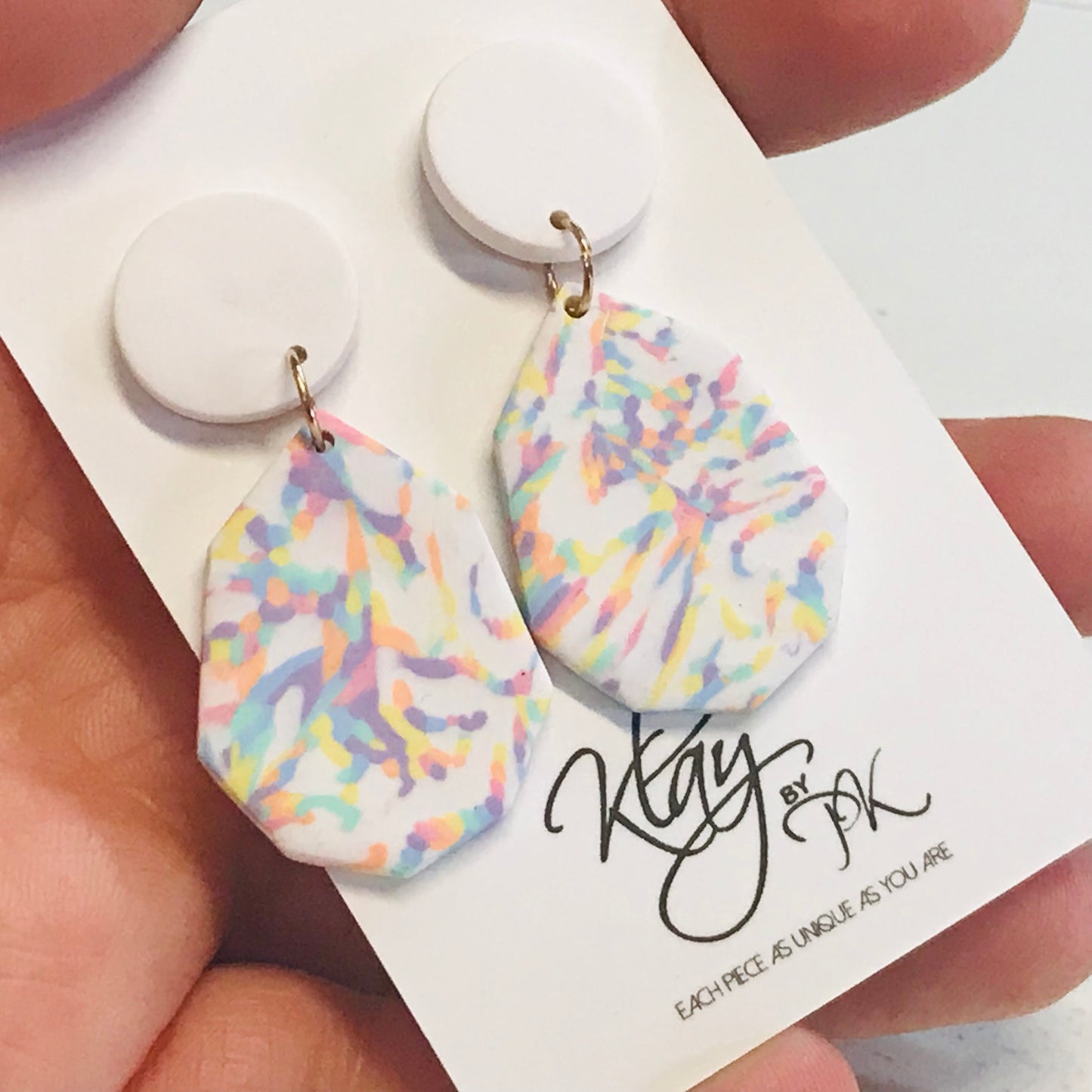 Handmade Polymer Clay Earrings - Pastels