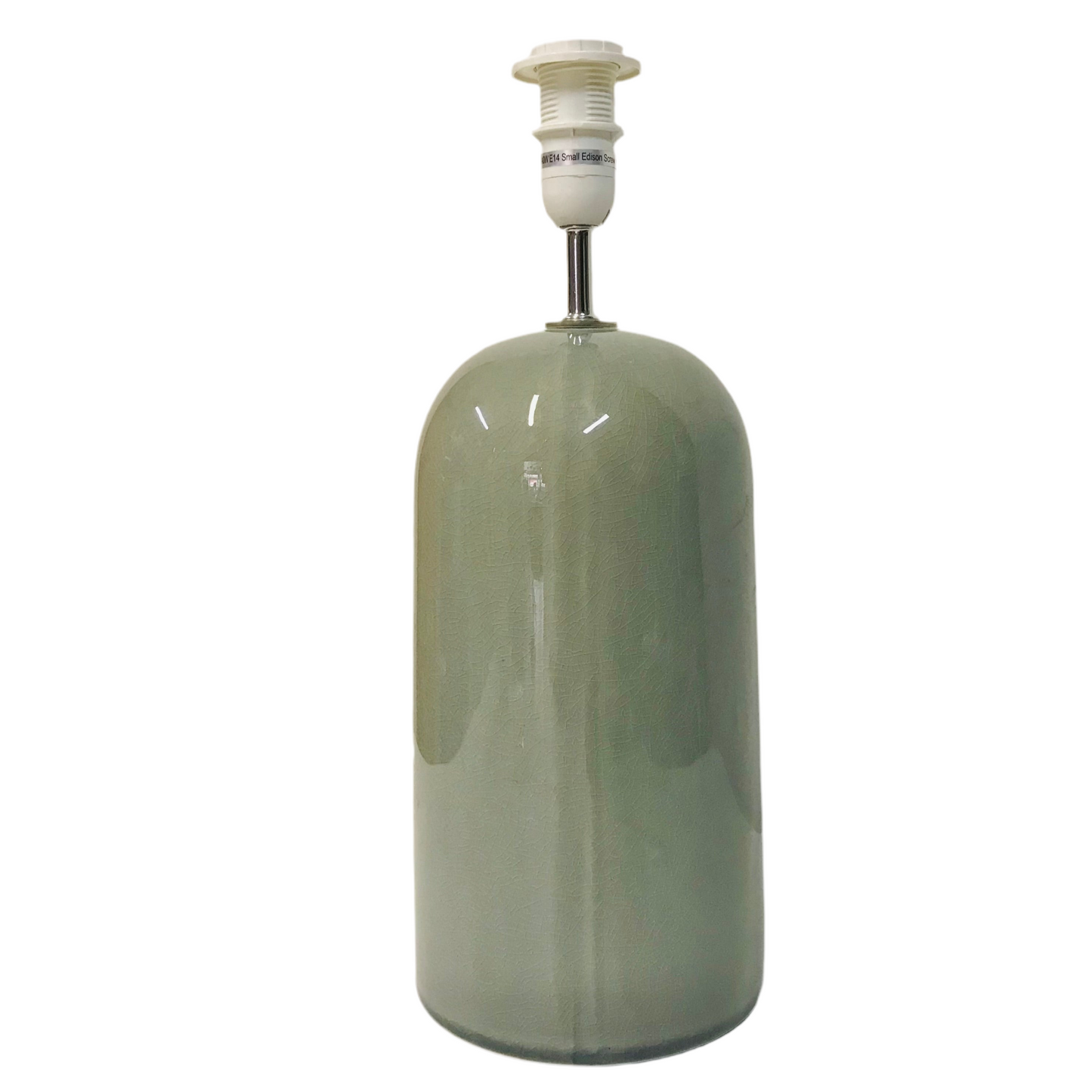 Lamp Base Only - Gloss Grey Rounded Top Ceramic Table Lamp