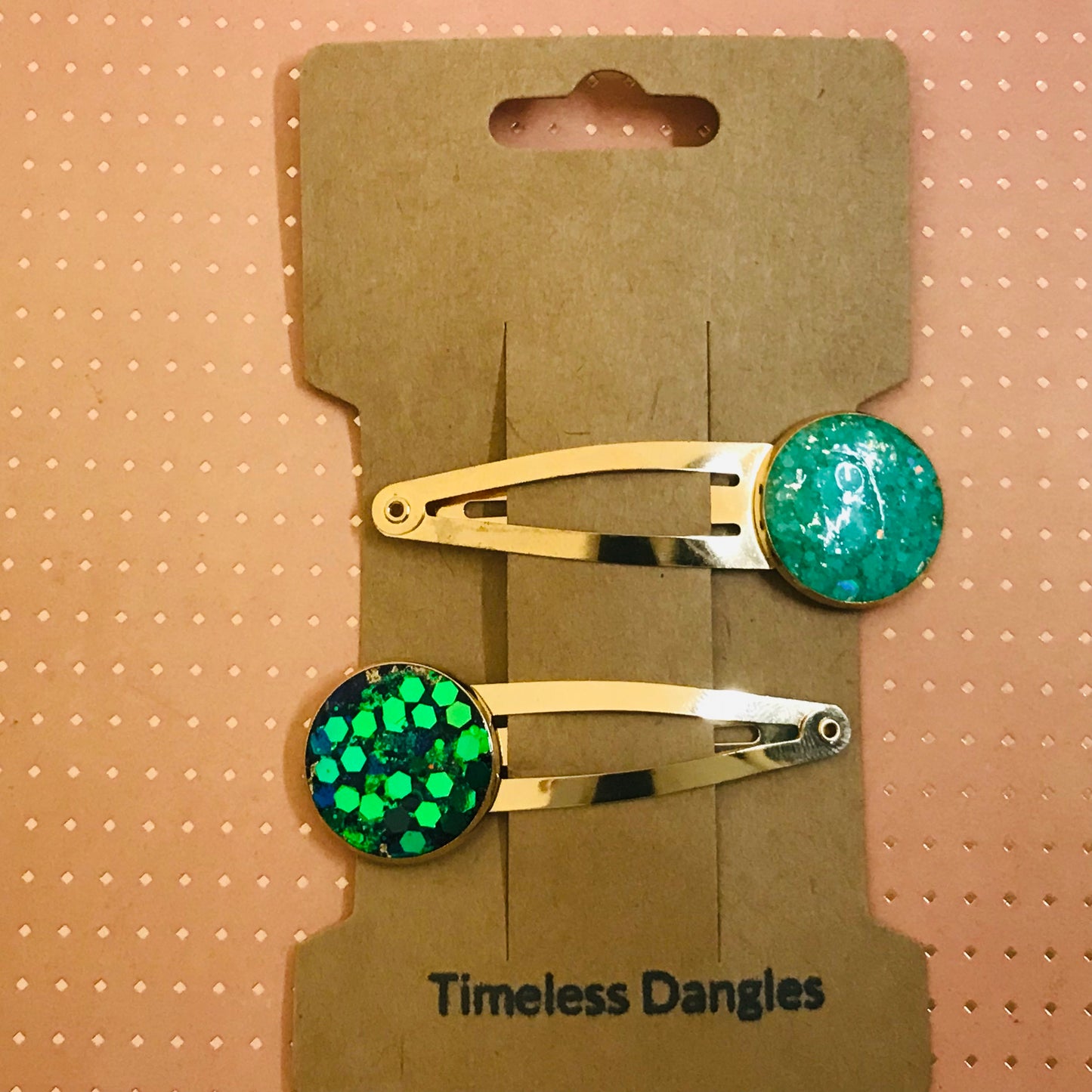 Resin Sparkle Hair Clips - Set of 2