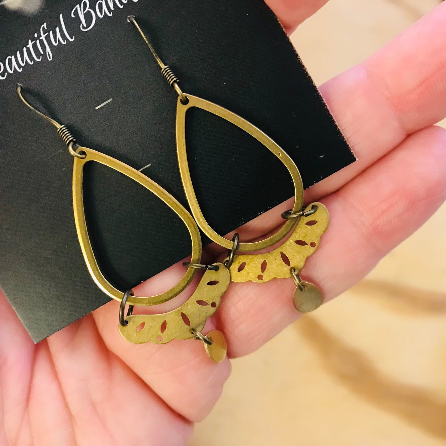 Mixed Metal and Resin Earrings - large