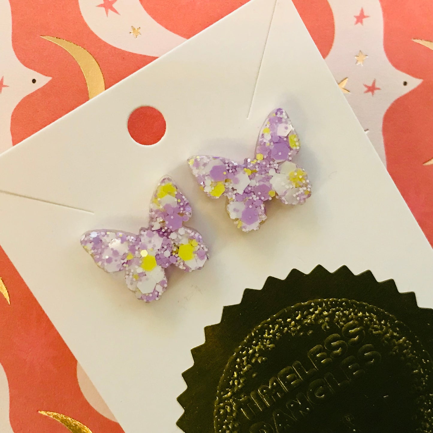 Novelty Resin Sparkle Stud Earrings