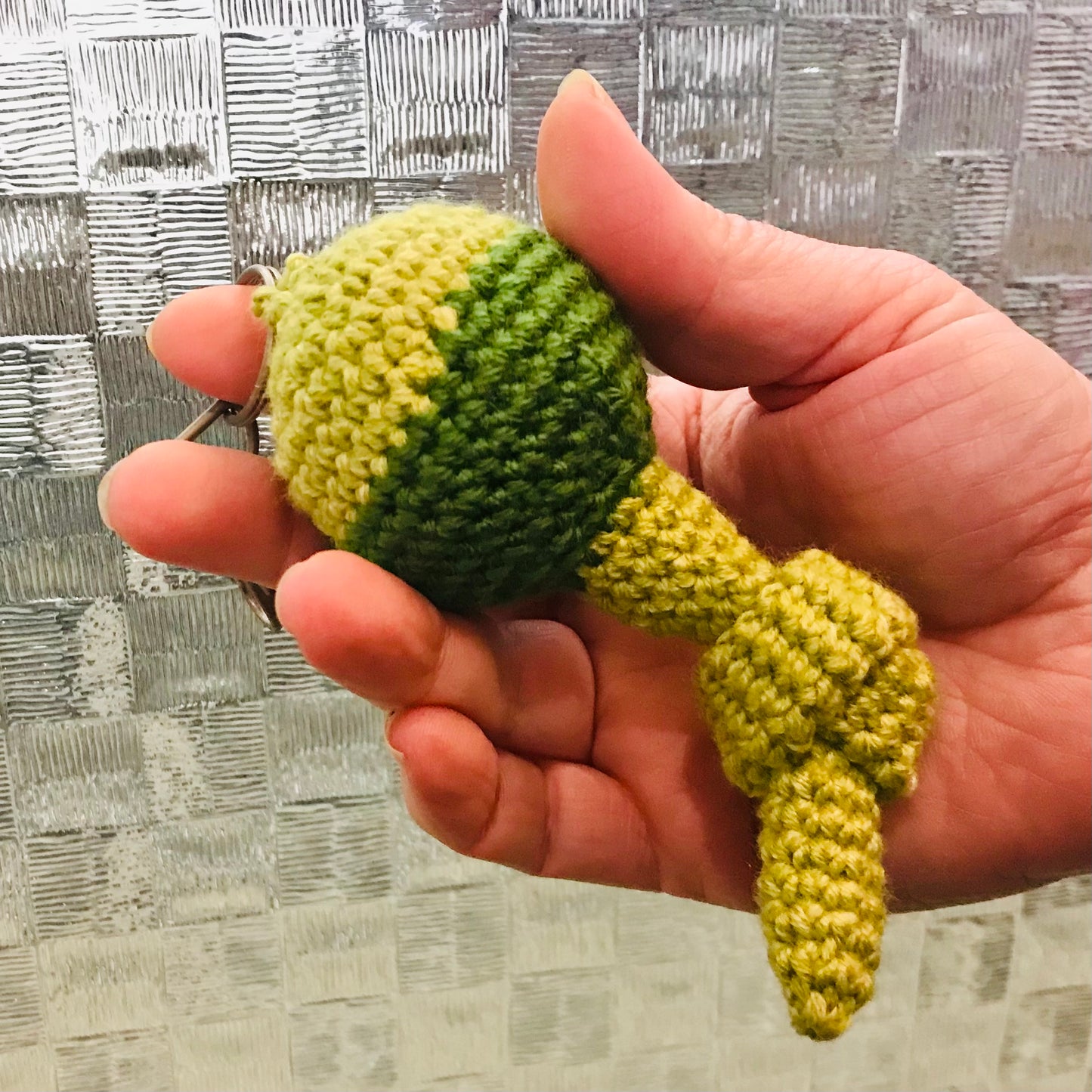 Crochet Worm Toy - with keyring clasp