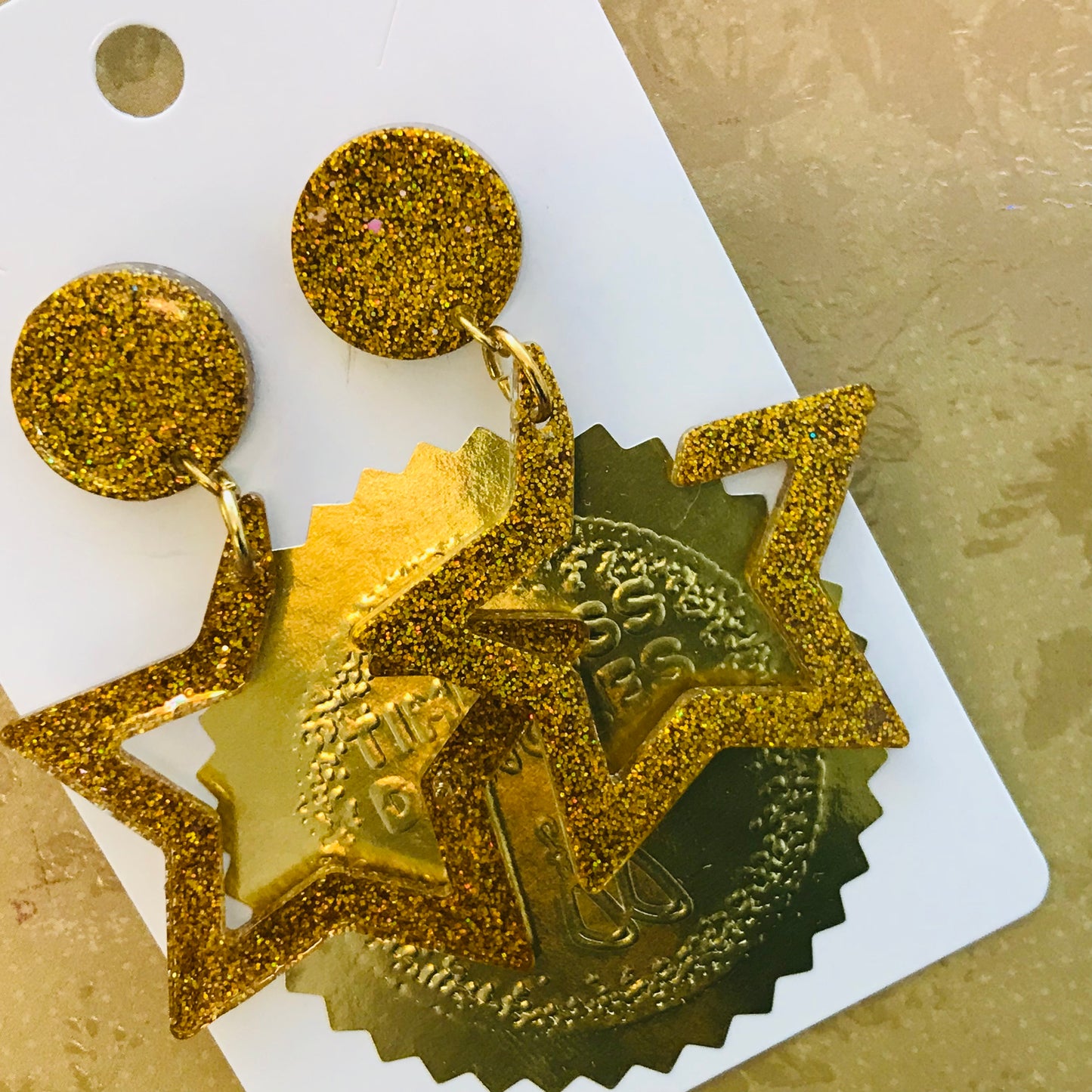 Novelty Resin Sparkle Christmas Dangle Earrings