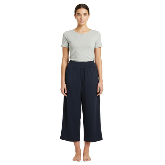 Women's Handmade Band Pants - Black Viscose