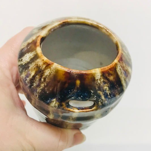 Handcrafted Pottery Built in Lip Traveler Cup - Banoffee (260mls)