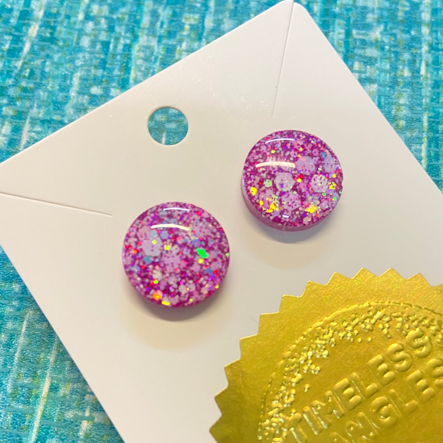 Novelty Resin Sparkle Stud Earrings