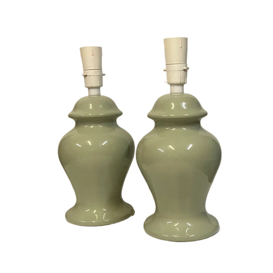 Lamp Base Only - Mid Century Sage Green Ceramic Table Lamp