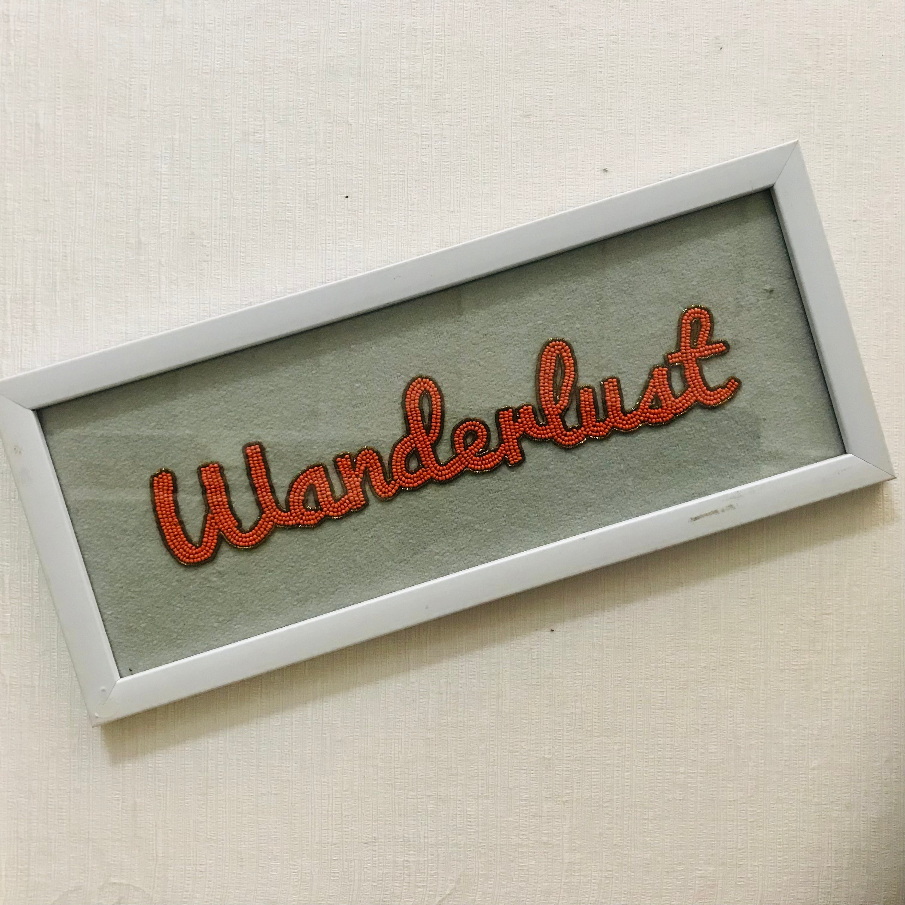 Hand Embroidered Bead Detail Wall Art - Wanderlust **ON SALE**