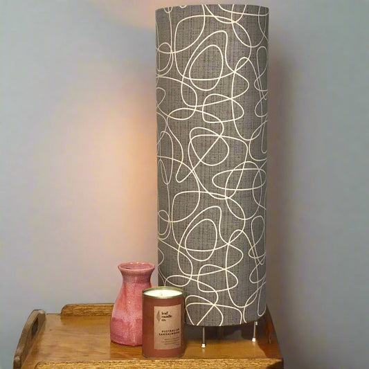 Column Lamp in Squiggly in Warm Grey