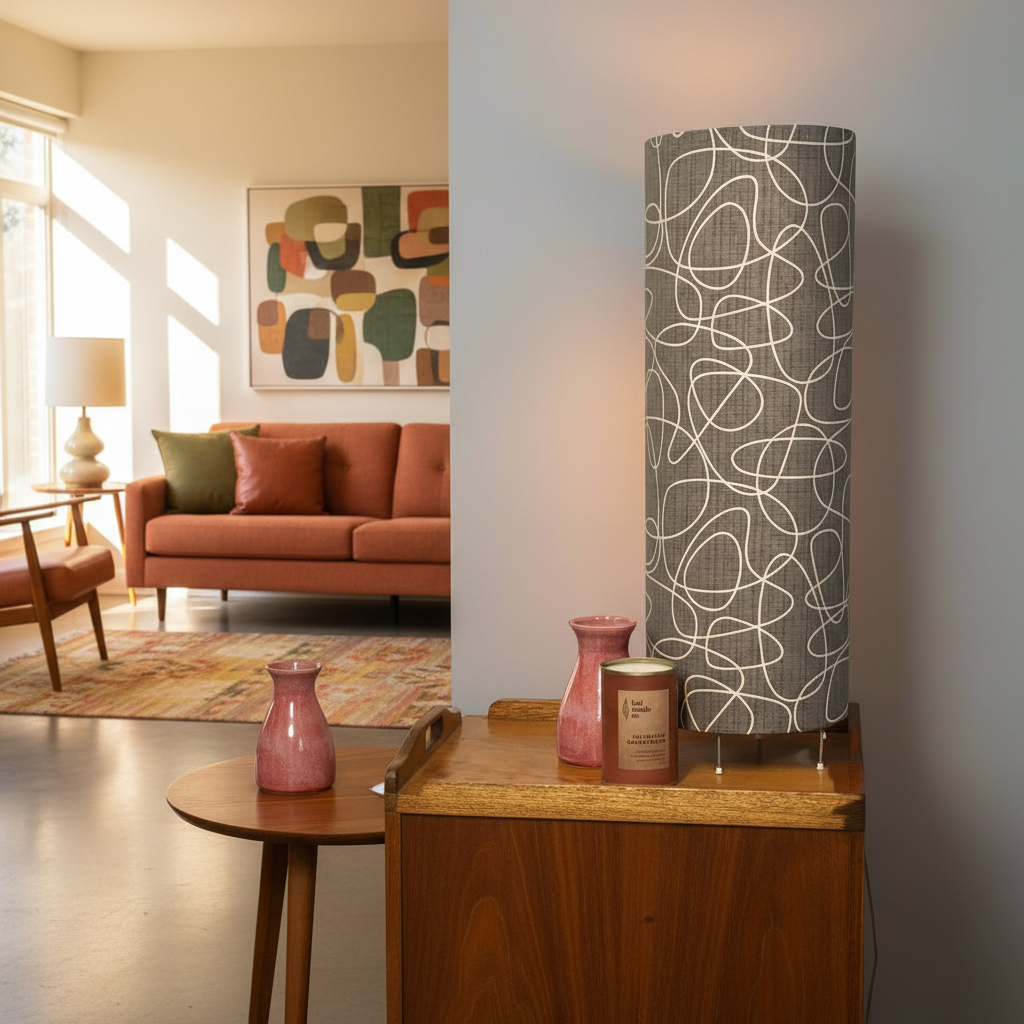 Custom Lamp Shade only - Squiggly in Warm Grey