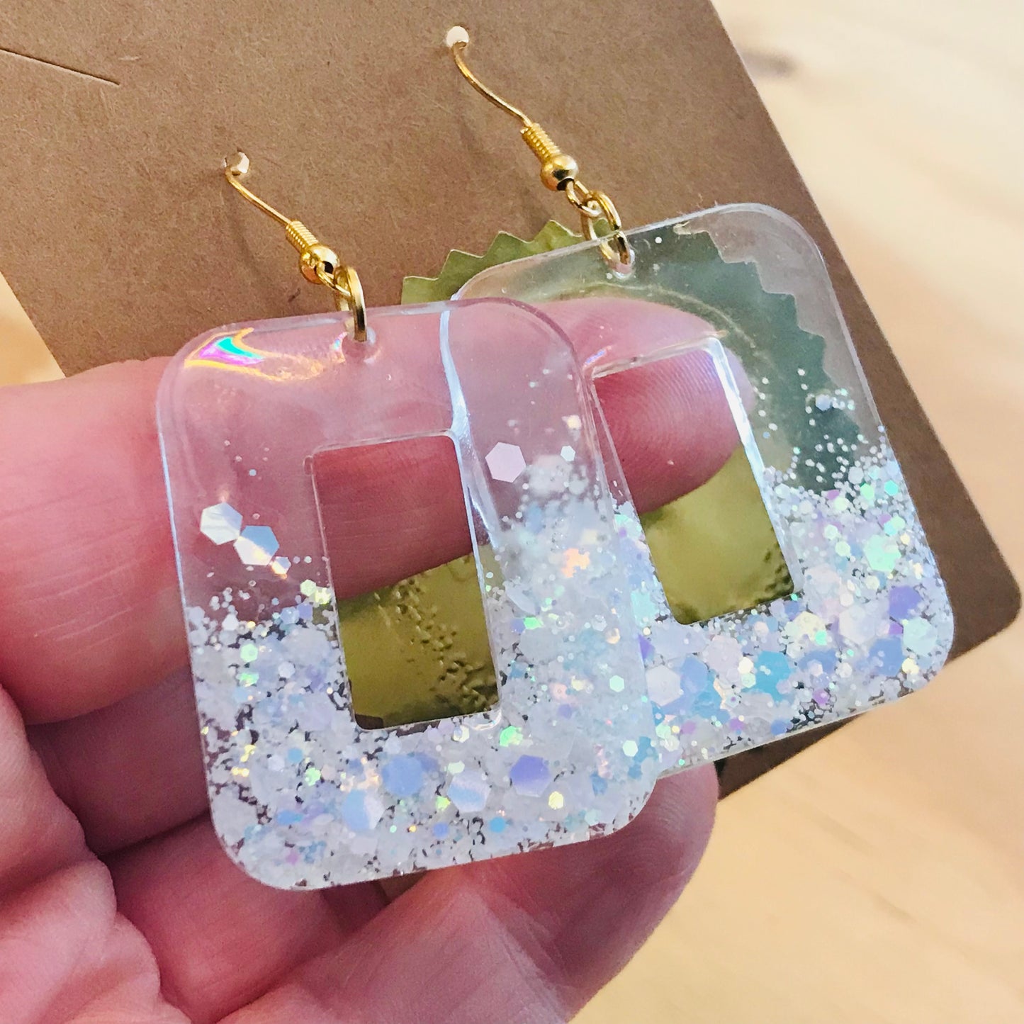 Novelty Resin Sparkle Dangles Earrings