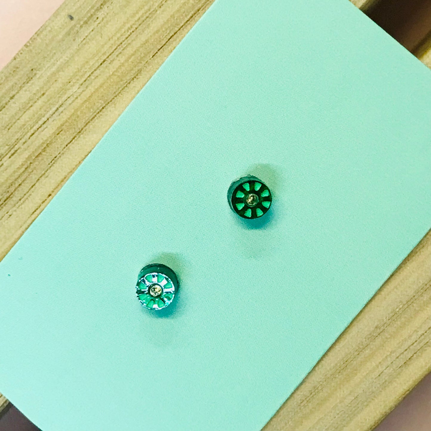 Art Deco Acrylic Earrings - Micro Studs