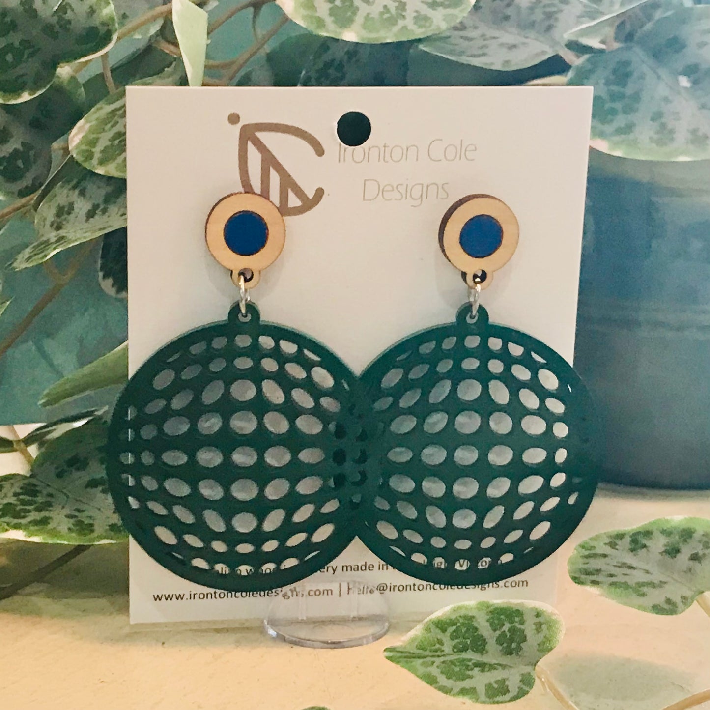 Handpainted Laser Cut earrings - Shapes on Studs Range