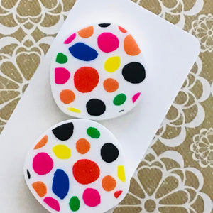 Novelty Studs Earrings - Graphic Acrylic