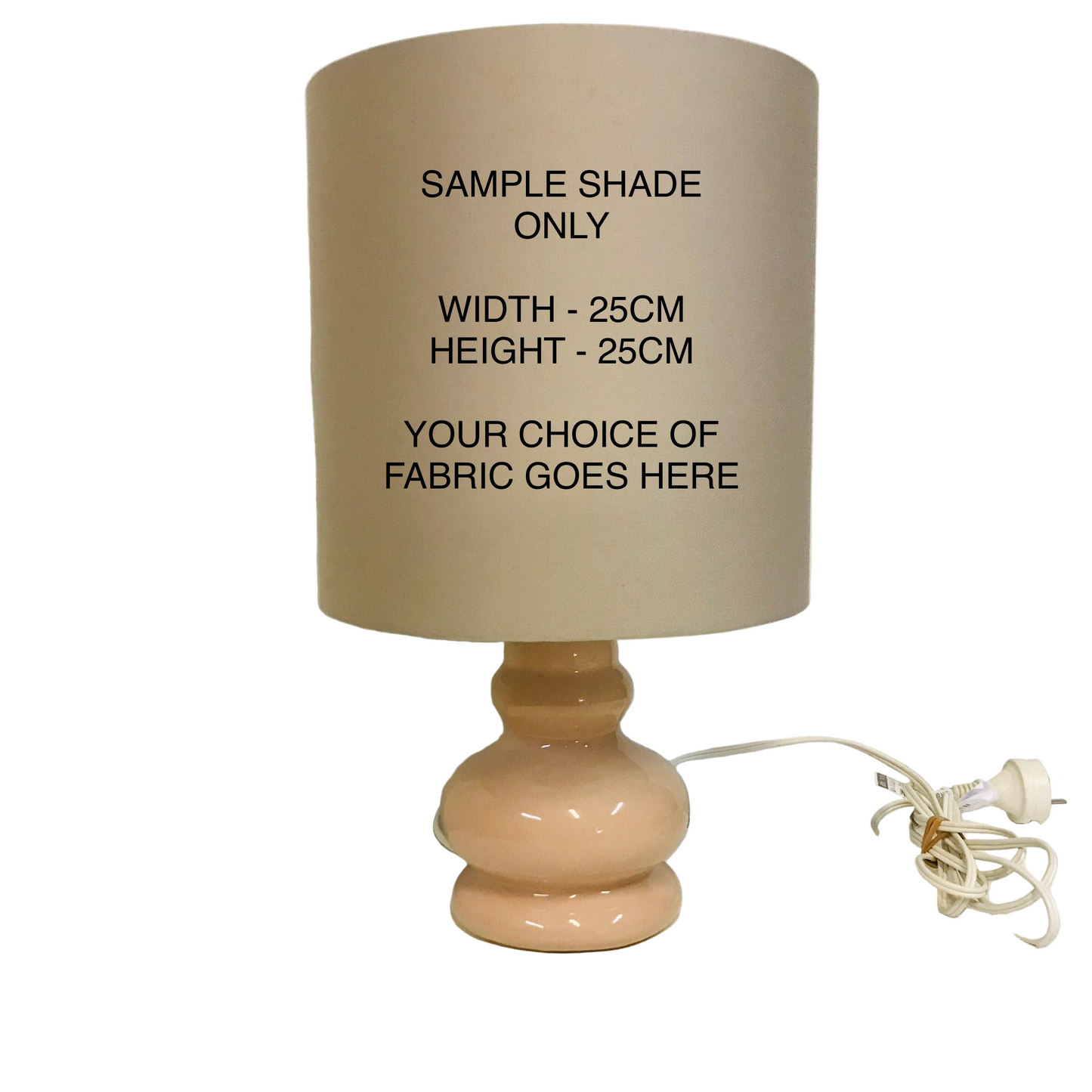 Lamp Base Only - Blush Pink Shaped Ceramic Table Lamp