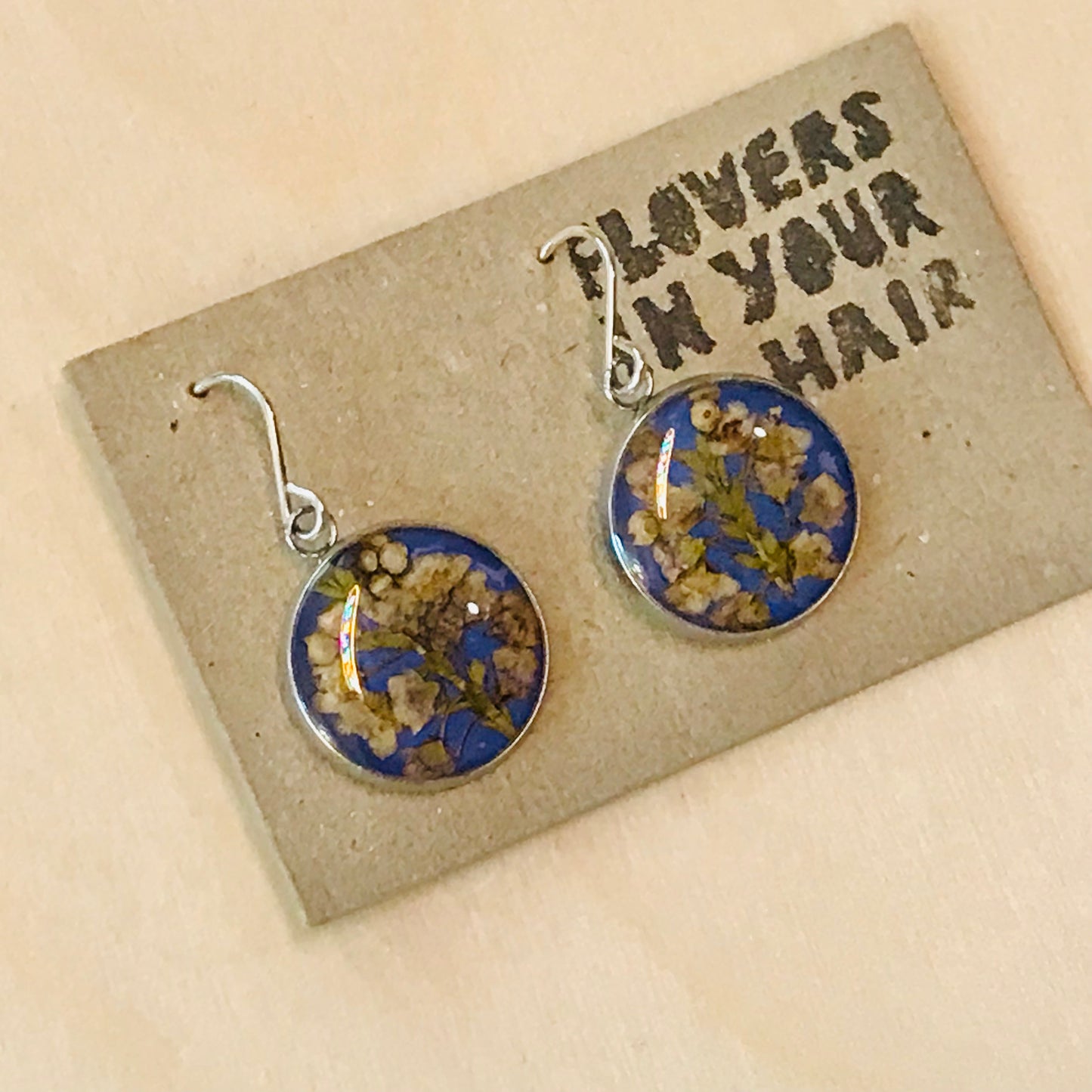 Australian flora Resin & Sterling Silver Earrings - medium