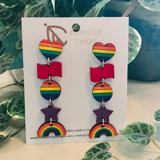 Handpainted Laser Cut earrings - Pride Range