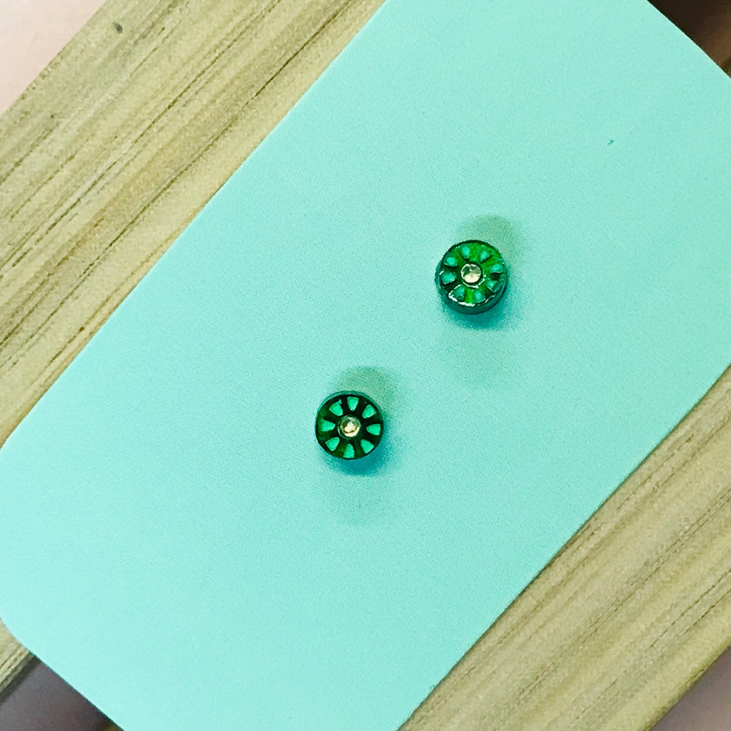 Art Deco Acrylic Earrings - Micro Studs