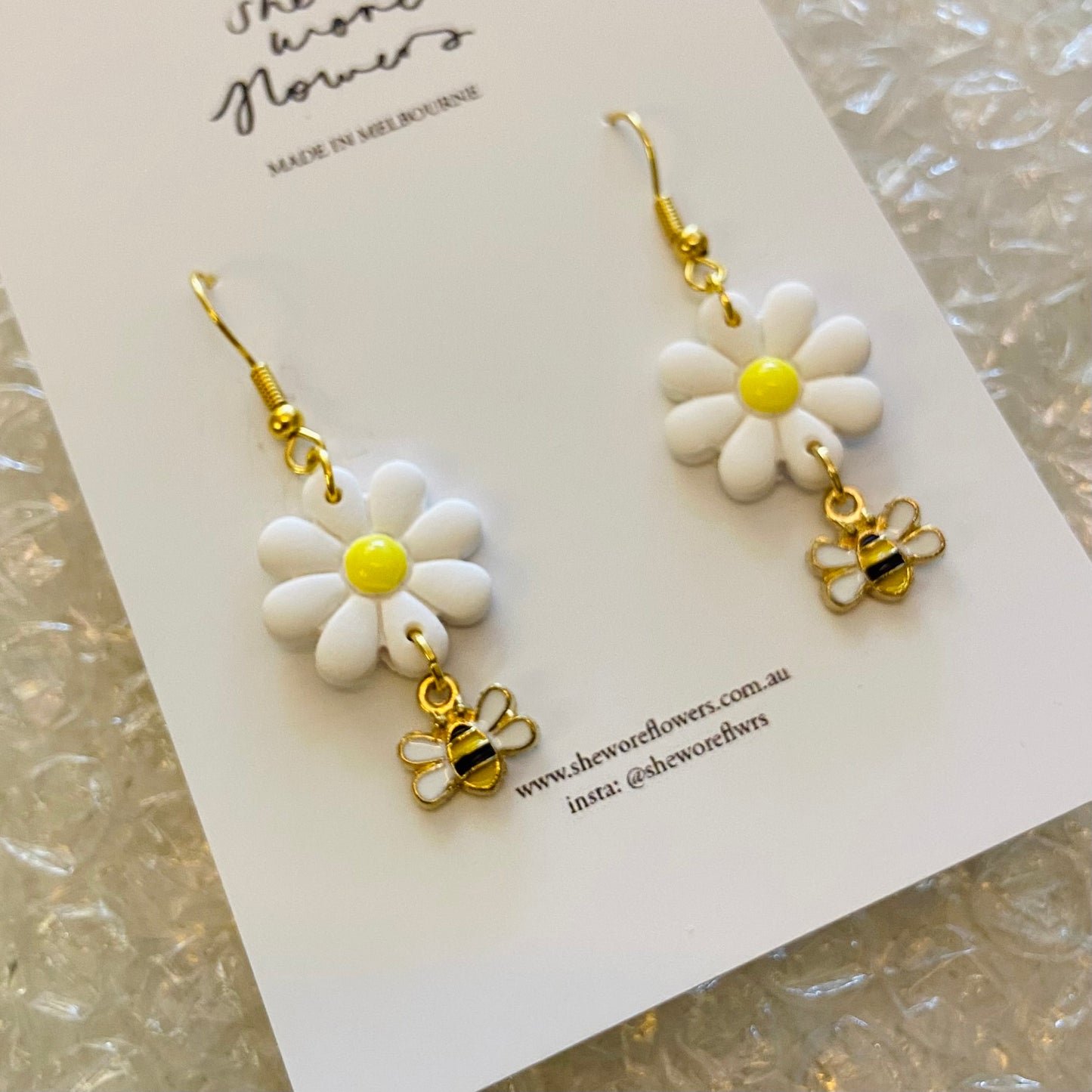 Garden Variety Polymer Clay Flower Dangly Earrings