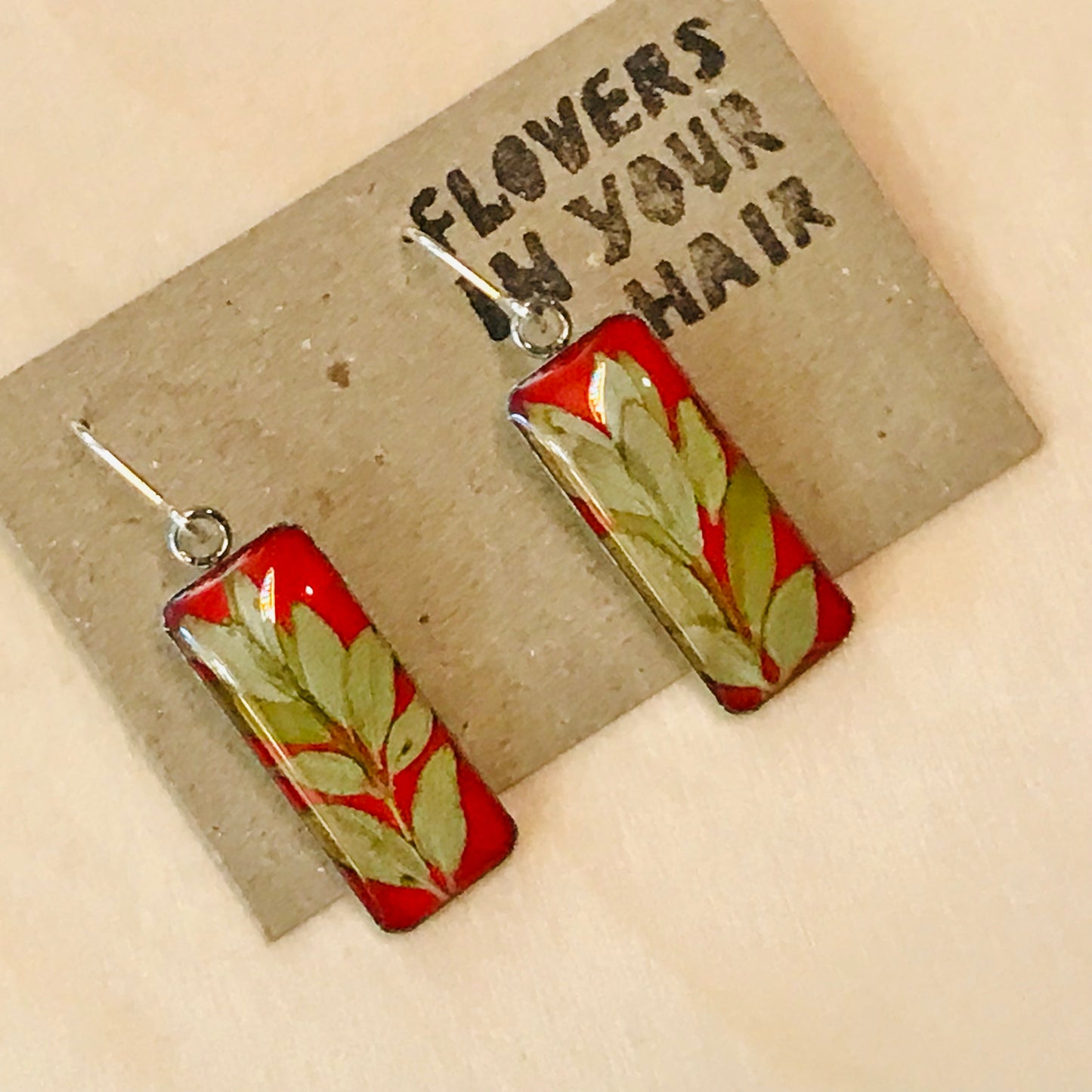 Australian flora Resin & Sterling Silver Earrings - large