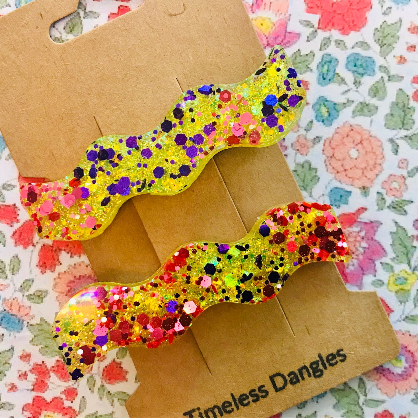 Resin Sparkle Hair Clips - Set of 2