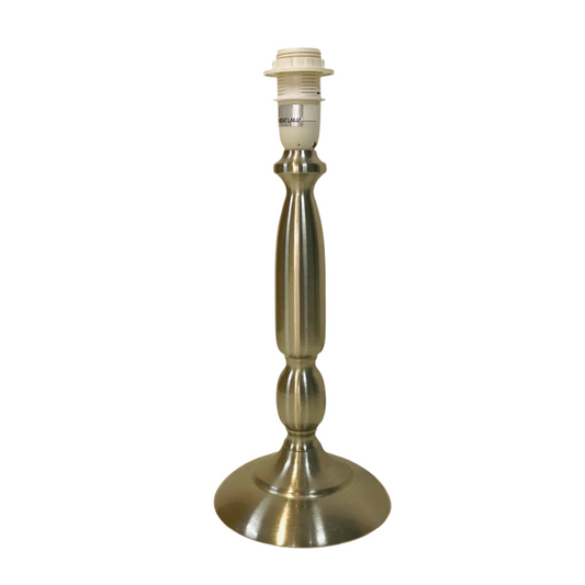 Lamp Base Only - Brushed Metal Chrome Turned Table Lamp